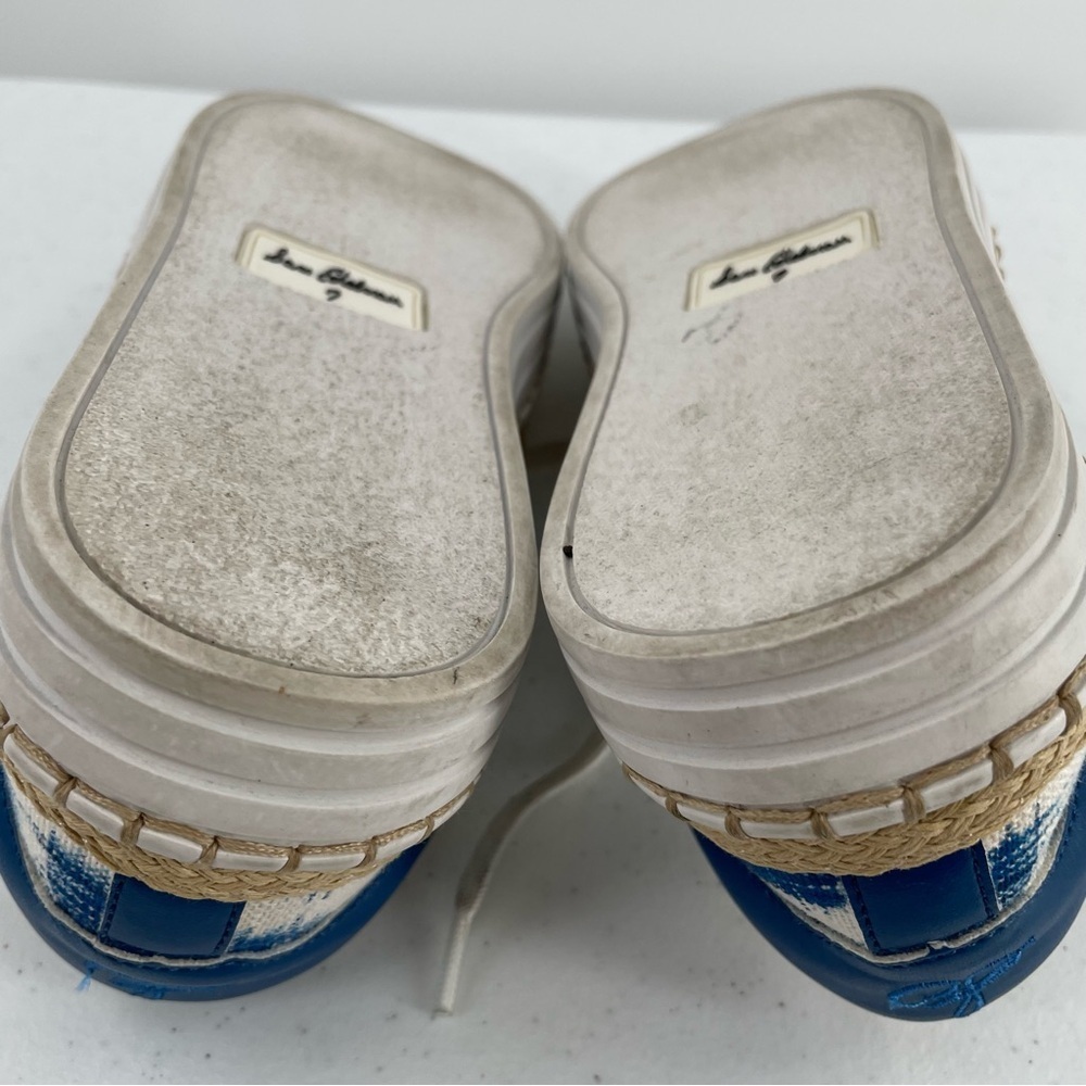 Sam Edelman Kavi Tie Dyed Espadrille Blue Cream Jute Twine Low Rise Sneakers - Picture 8 of 9